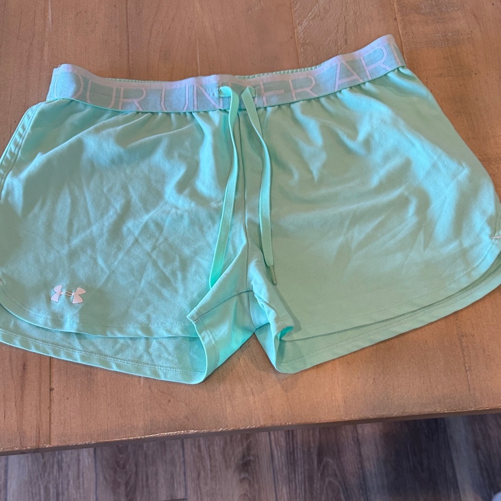 Under Armour Women's Sea Foam Green Athletic Shorts